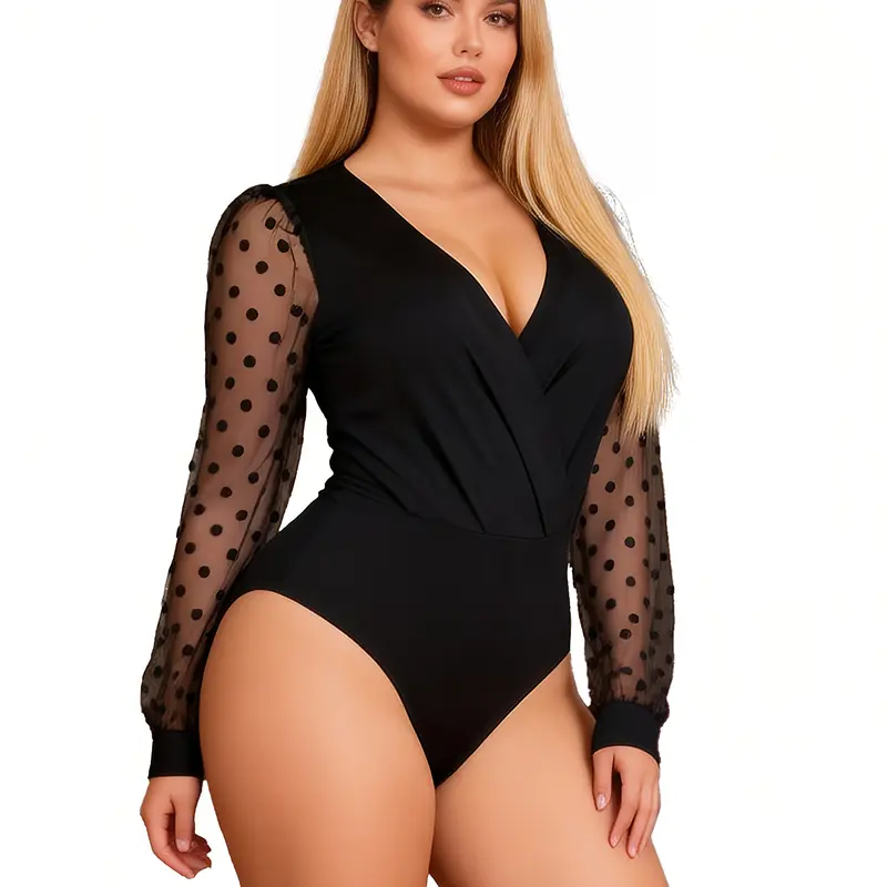 Women's Sheer Mesh Bodysuit V-Neck See Through Body Suit Elegancia Shirt Sexy Halloween Going Out Club Concert Party Music Festival Curves Este Body Suit Tops Vegas Outfits for Women Trendy Cute Bottle Girl Estilo Bello Lace Shirts Leotards Black