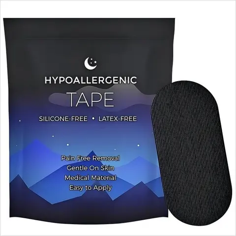 40pcs Gentle Black Sleeping Mouth Tape - 1-Month Supply, Anti-Snoring Sticker, Sports Adhesion Accessory (Home Supplies)