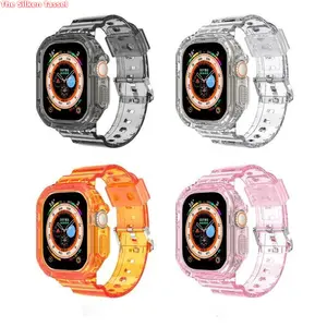 Glacier Transparent Full Wrap Protective Case, Clear Anti Scratch Shell, Minimalist Invisible Design Compatible with Apple Watch Ultra And Common Series for Daily Protection, Only Watch Band Included