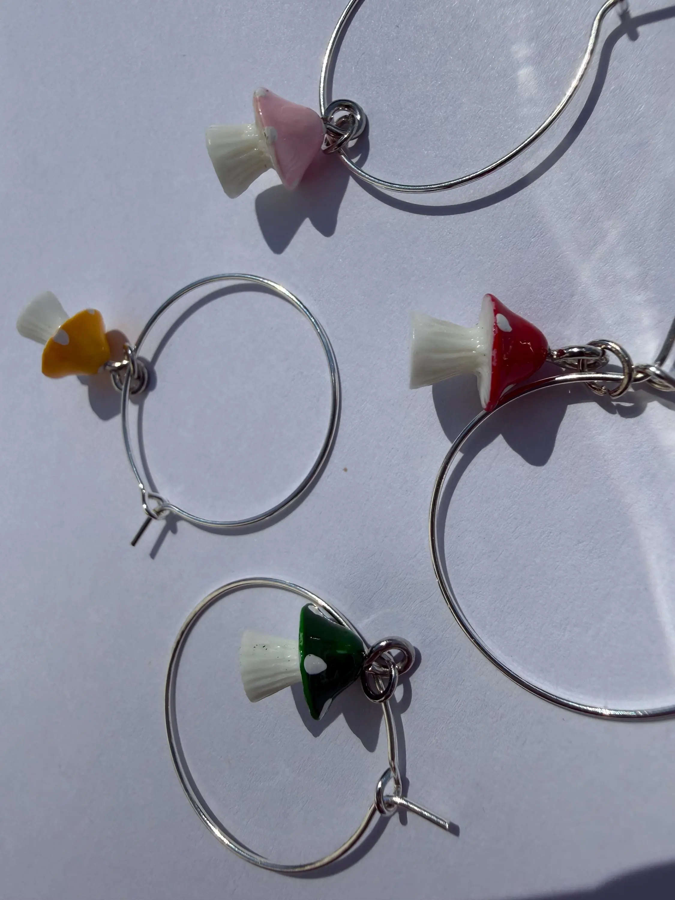 Mushroom Wine Glass Charms, Playful Drinkware Accessories (Set of 4)