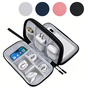 Travel Cable Organizer Pouch Electronic Accessories Carry Case Portable Waterproof Double Layers All-in-One Storage Bag Travel Pouches for Cord, Charger,Phone,Earphone,Travel Essentials