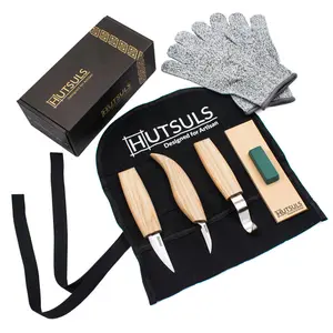 Hutsuls Wood Whittling Kit for Beginners - 8 pcs Razor Sharp Wood Carving Knife Set, Beautifully Designed Gift Box, Whittling Knife for Kids & Adults
