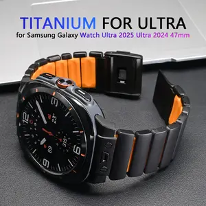 Luxury Titanium Strap for Samsung Galaxy Watch Ultra 2025 Ultra2 Rubber Business Band for GALAXY WATCH ULTRA 47mm 2024 Watchband
