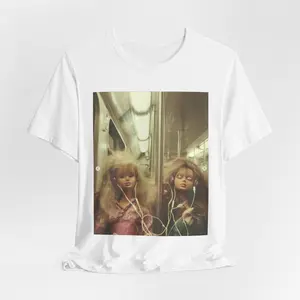 Bad Day Doll Face Meme Subway Ride Earbuds T-Shirt Adult Humor Valentine's Day Gift 100% Airlume Combed Cotton Soft Breathable