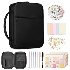 Bible Study Supplies Set, 1 Set Including Labels & Highlighter & Stickers & Pen Case, Journaling Kit, Bible Study Group Essentials Accessories Set, Cute Stationery Set