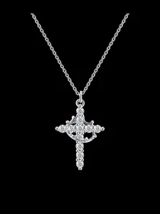 Elegant Rotatable Crown Cross Pendant Necklace, Unisex Fashion Jewelry, Perfect Gift for All Occasions, Casual and Formal Wear, Cross Necklaces, Cross Design Necklace
