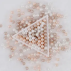 100pcs Elegant Rose Golden & White Faux Pearl Confetti - Plastic Pearl Decorations for Party Scatter, Gift Fillers, and Craft Embellishments