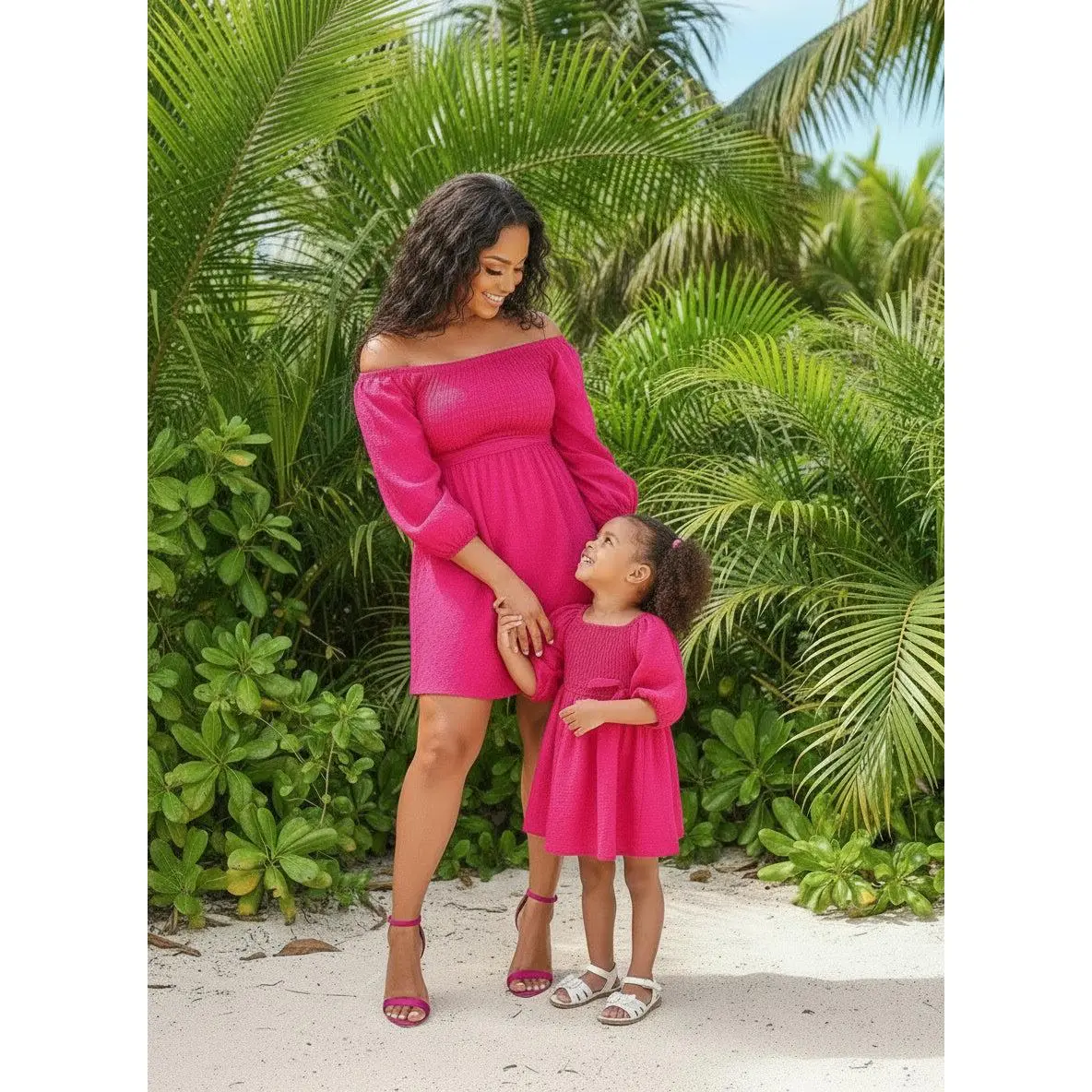 Fuschia Mommy and Me Matching Dresses