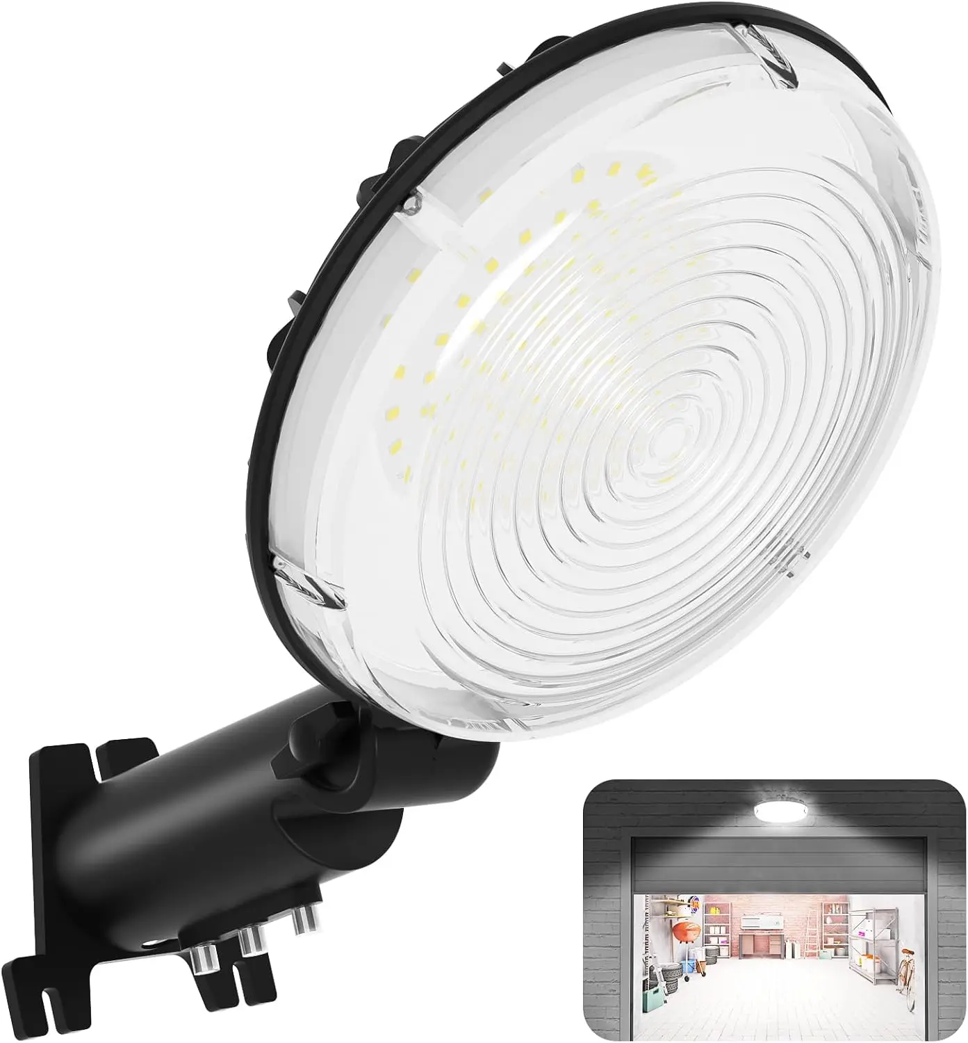 Lightbiz LED Barn Light - 6500K Dusk to Dawn Outdoor Security Flood Light, 150° Adjustable Photocell, IP66 Waterproof, Ultra Bright for Farmhouse Warehouse (1 Pack)