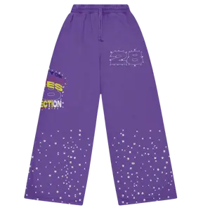 Purple Rhinestone Sweatpants