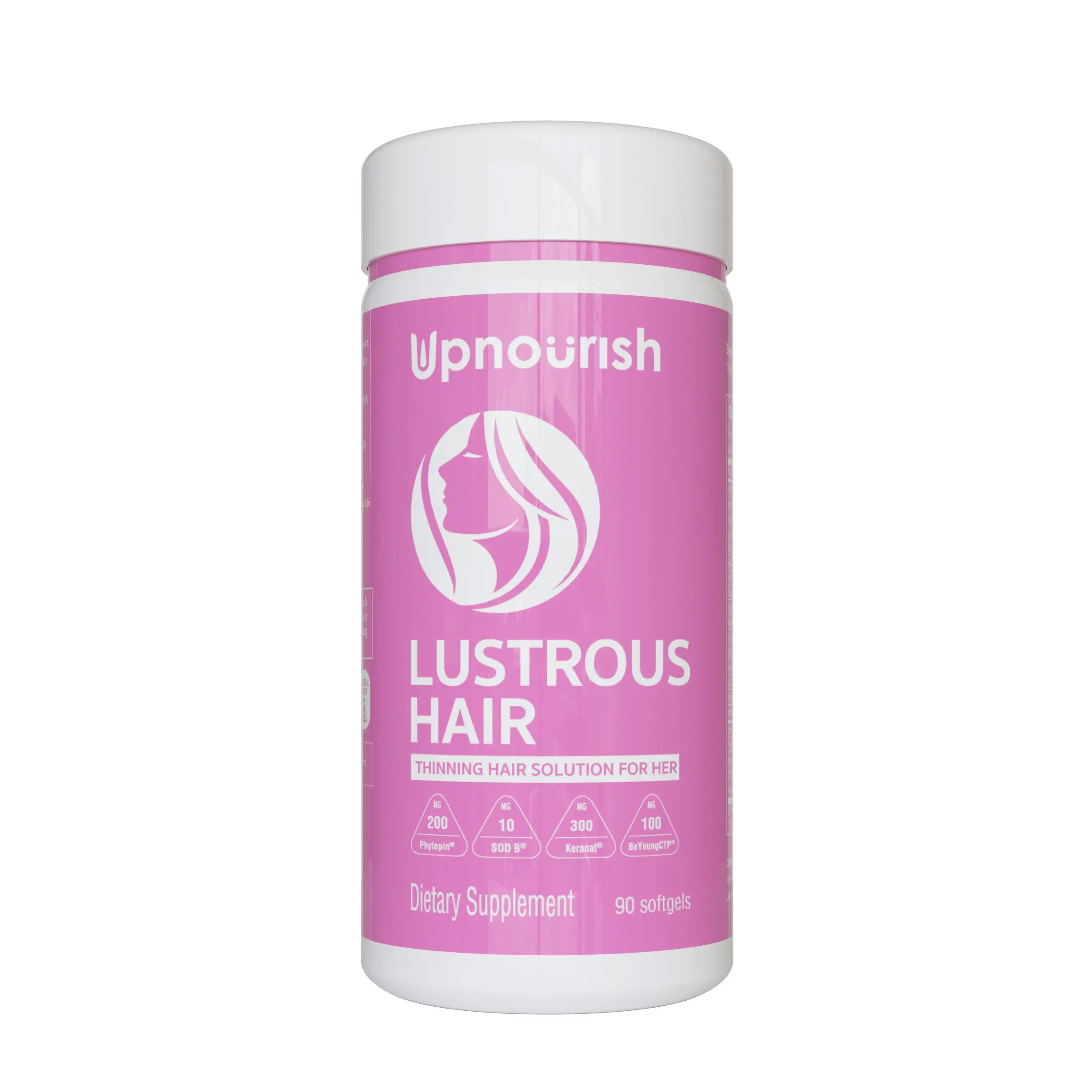 UpNourish Hair Growth Vitamins For Women - Proven Hair Supplement with KERANAT, DHT Blocker, Biotin 5000 mcg & SOD, - Hair Vitamins For Faster Hair Growth, Hair Loss & Thinning Hair - 90 ct
