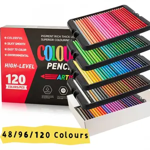 48/96/120 Color Oil-Based Colored Pencils, High Saturation Colors, Art Students' Essential Coloring Pencils, Non-Disposable, Art Supplies, Artist Pencil Set