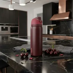Owala Burgundy Cherry 32oz FreeSip Water Bottle Double-Wall Insulated Stainless Steel Tumbler