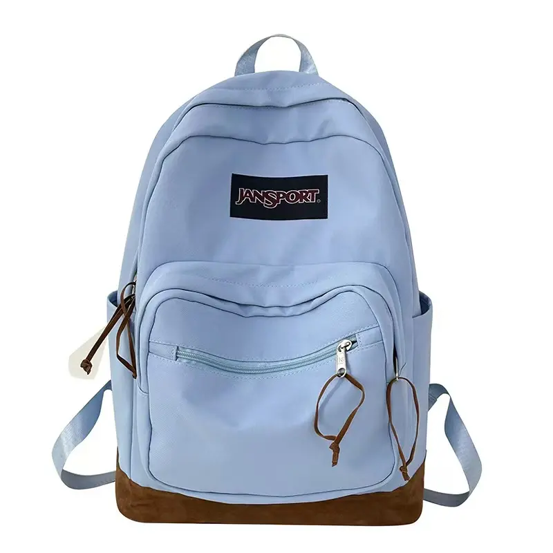JanSport Lightweight Vintage Backpack - Light Blue, Suede Base - School Bookbag for Middle & High School Students, Daily Travel Rucksack (Sports & Outdoor Accessory)