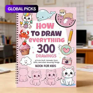 How to Draw 300 Cute Animal Food & Creative Patterns, Doodle Books, DIY Drawing, Stress Relief, Coloring, Improve Imagination, Adult Student Gift Coloring Book #GLOBAL PICKS