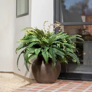 2 Pack Large Artificial Bosto Fern Plants Outdoor(38 Branches), No Includes Flowerpot, UV Resistant Summer Vibes Faux Greenery For Outdoor Patio Garden Home Decor,Realistic Hanging Fern Full & Lush Needs expansion