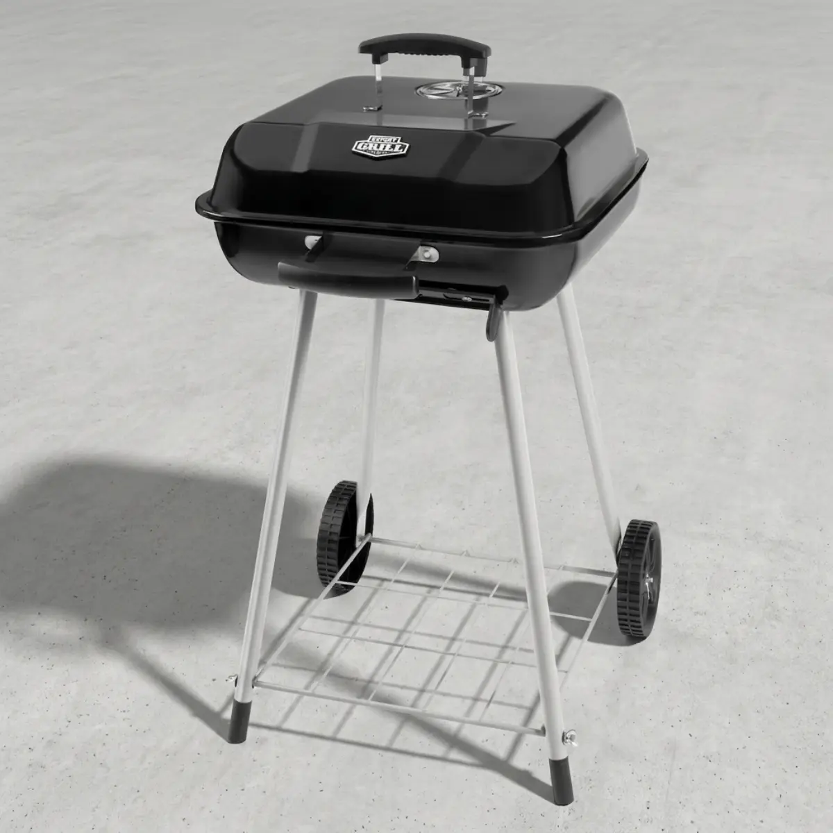 17.5" Charcoal BBQ Grill with Wheels, Adjustable Vents for Camping, Picnic Use