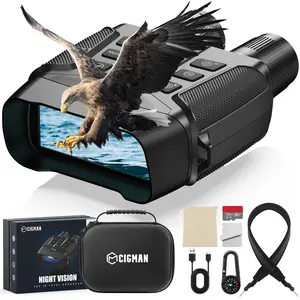 CIGMAN Night Vision Goggles With Compass, Binoculars With 3.99" Large HD Screen, 5000mAh Rechargeable Battery, 32GB TF Card, Save Photo and Video, Flashlight, 5X Zoom, For Camping & Security, Camouflage, Hunting, Surveillance, gifts, Hunting deer SpringSt