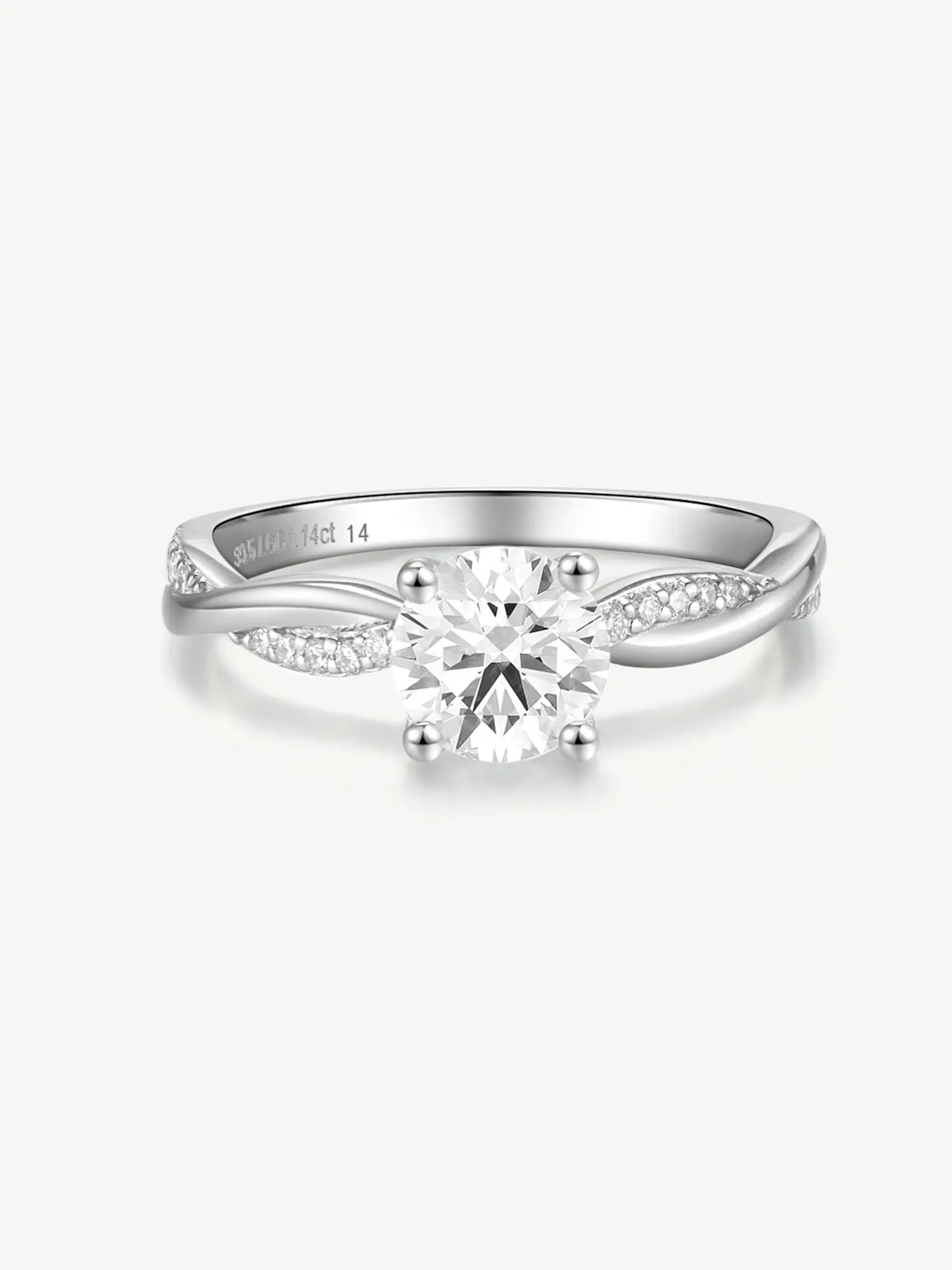 "Symphony of Vows" Lab Grown Diamond Petite Twisted Vine Ring in Sterling Silver Engagement Promise Anniversary Wedding Ring for Women (0.3 - 1.0 Carats)