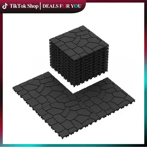 44 Pcs Interlocking Deck Tiles - Easy and Quick Installation, Easy to Install, Easy to Clean, Suitable for Porch, Poolside, Outdoor & Indoor Balcony Backyard Wood Pattern Heavy Duty Material