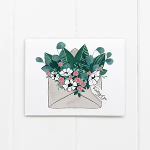 Envelope with Flowers Thinking of You Card