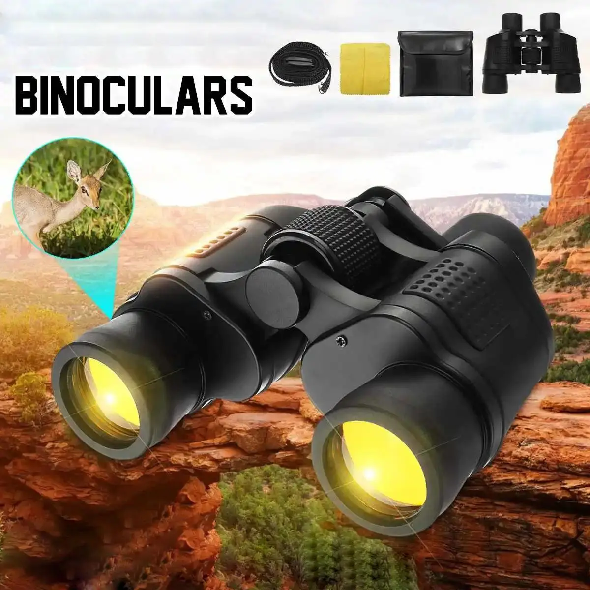 Adults' 20x50 HD High-Powered Professional Binoculars with HD Clarity, Ergonomic Design, Easy Focus, Compact Build, Ideal for Bird Watching, Travel, Concerts, Hunting, Multi-Coated, Outdoor Binoculars, High Definition Binoculars