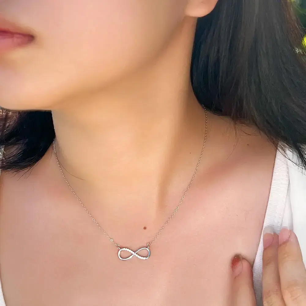 1pair Classic Genuine 925 Sterling Silver Cubic Zirconia Inlay Infinity Symbol Lucky Pendant Necklace For Women Fine Jewelry Gifts Wedding Engagement Bridal Jewelry 1pair Classic Genuine 925 Sterling Silver Cubic Zirconia Inlay Infinity Symbol Lucky Pendant Necklace For Women Fine Jewelry Gifts Wedding Engagement Bridal Jewelry