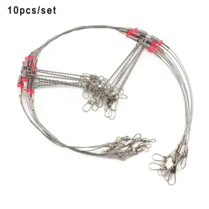 Fishing Wire Leader Trace with Easy to Use Snap, 10pcs Portable Durable Fishing Wire Line, Fishing Accessories, Fishing Tools