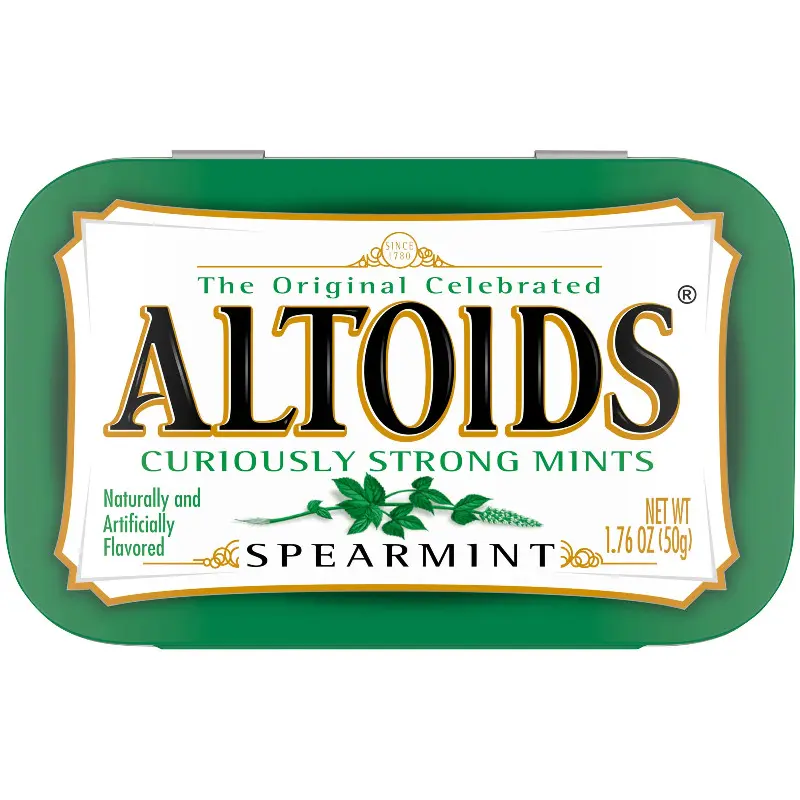 3x Altoids Spearmint Mints Sugar Free Breath Mints - Fresh Mint Candy Snack Treats Pocket Pack 1.76oz