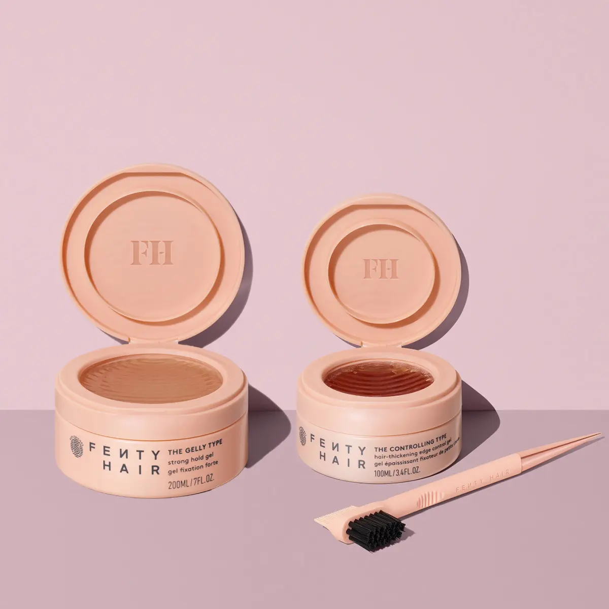 Fenty Hair Slick-Back Styling Essentials: The Gelly Type Strong Hold Gel, The Controlling Type Edge Gel + The Side Stick Edge Styling Tool
