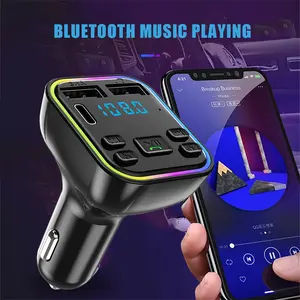 CarGadgets Bluetooth FM Transmitter - PD Fast Charging Car Charger with RGB LED Display, HiFi Bass MP3 Player, Hands-Free Calling & USB Support