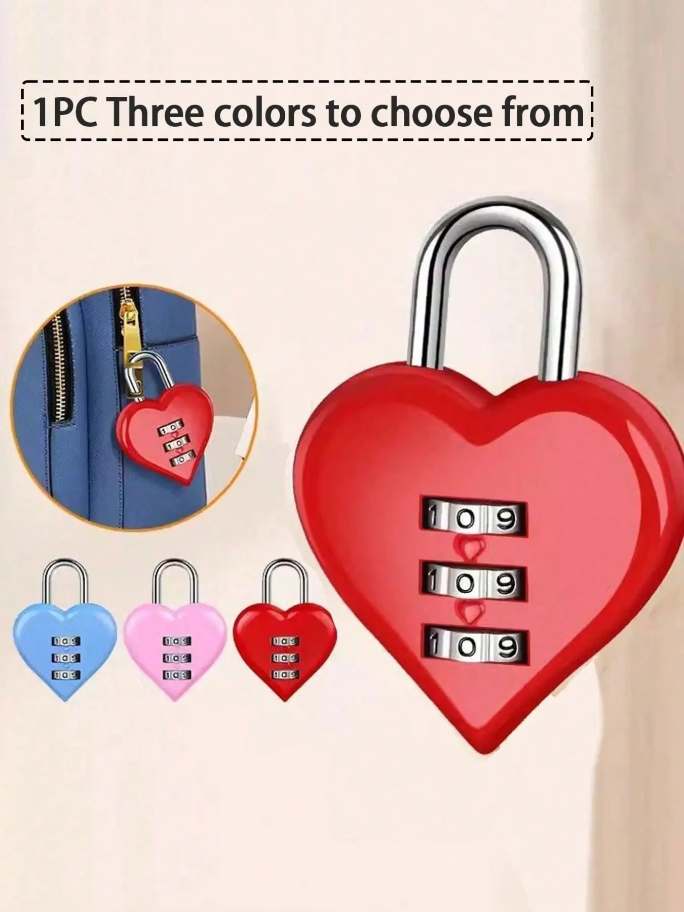Heart Shape Password Lock, Wedding Love Lock, Backpack Password Lock, Luggage Password Lock, Resettable Password Lock, Valentine's Day Gift, Password Padlock