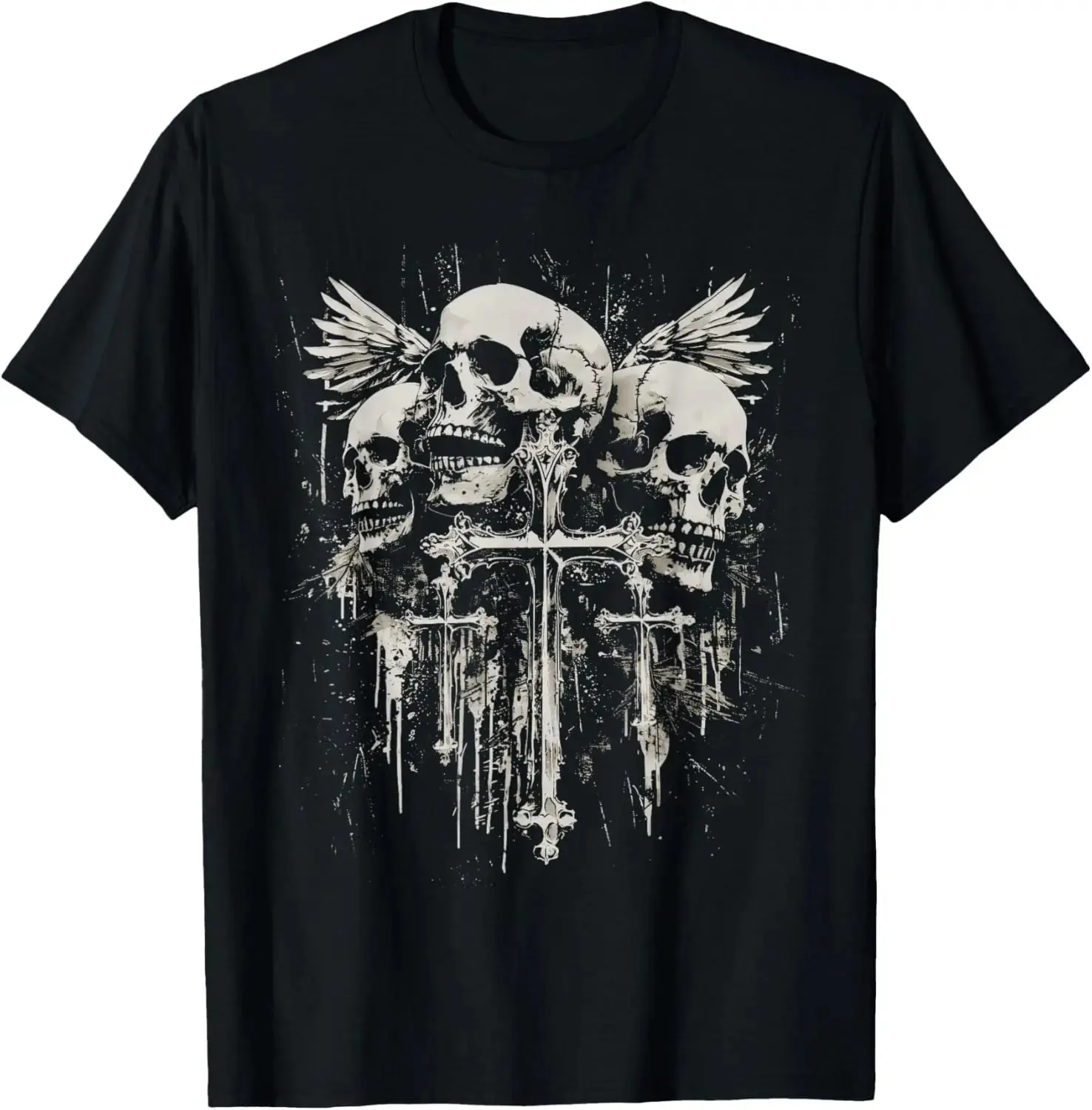 Unisex Skull Cross Y2K Goth Alt Grunge Gothic Emo Aesthetic T-Shirt