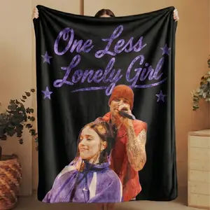 Pop Concert Inspired Blanket 2026, Vintage Music Fan Throw, One Less Lonely Girl Style Blanket, Cozy Fleece Gift for Music Lovers