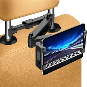Car Headrest Tablet Holder -Extension Arm Adjustable Tablet Car Mount for Back Seat, Road Trip Essentials for Kids, for 4.7-11" Device Like iPad Pro, Air, Mini, Galaxy, Fire, Black