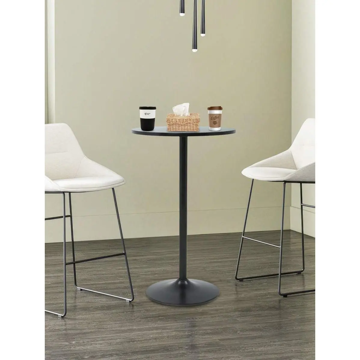 Round Bar Table 40" Height Modern Pub Table With Solid Top And Sturdy Metal Base, High Top Table For Kitchen, Dining Room, Bistro,