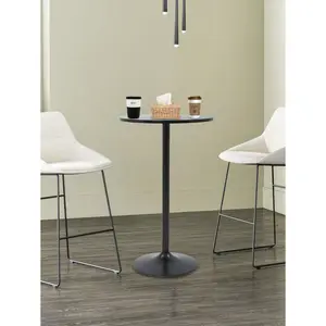 Round Bar Table 40" Height Modern Pub Table With Solid Top And Sturdy Metal Base, High Top Table For Kitchen, Dining Room, Bistro, Cocktail Lightweight Foam-Filled Kids Bean Bag Chair