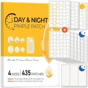 Bulk Pimple Patches for Face, 435 Patches 4 Size Acne Patches Day and Night, Hydrocolloid Patch Thin & Thick Pimple Stickers for Covering Zits, Blemishes and Breakouts