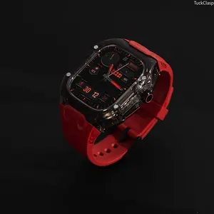 Transparent Protective Case with Integrated Strap for Apple Watch – Fits Series 4–9/SE & Ultra (40–49mm), Great for Summer Rotation & Everyday Protection
