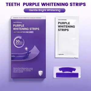 Purple Teeth Whitening Strips - 14 strips 7 Whitening Sessions - Safe for Enamel - Tooth Stain Treatment - Non Sensitive Teeth Whitening - Peroxide-Free