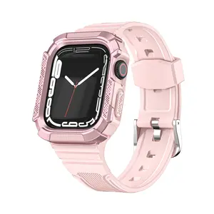 Worryfree Gadgets Snap-On TPU Watch Strap with Steel-Enhanced Shockproof Protection Bumper Band, Durable Smart Watch Accessory for 40/41mm & 44/45mm iWatch, Includes Manufacturer Warranty, Watch Straps