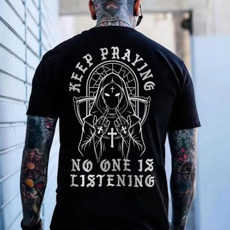 Gildan Gothic Unholy Nun Graphic T-Shirt - Unisex Soft Cotton Shortsleeve Casual Alternative Streetwear, Breathable, Everyday