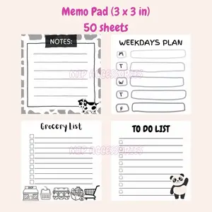 Memo Pad | Note Pad (3x3 inches) 50 sheets Vital Signs, Weekdays Plan, Grocery List, To do List, Checklist,Wish List Buy 2 in any items get 1 Scrunchie
