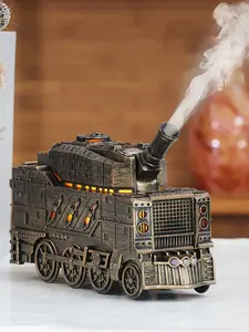 300ml household essential oil diffuser, tank-shaped aroma diffuser, tank-shaped humidifier, with 2 lights and 2 spray modes, automatically shuts off when there is no water, suitable for bedrooms, living rooms and offices