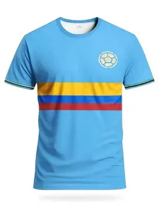 Men's Columbia Style Football Jersey, Breathable Comfort Knit Fabric, Short Sleeve, Geometric Print, Fitted H-Type, All Seasons