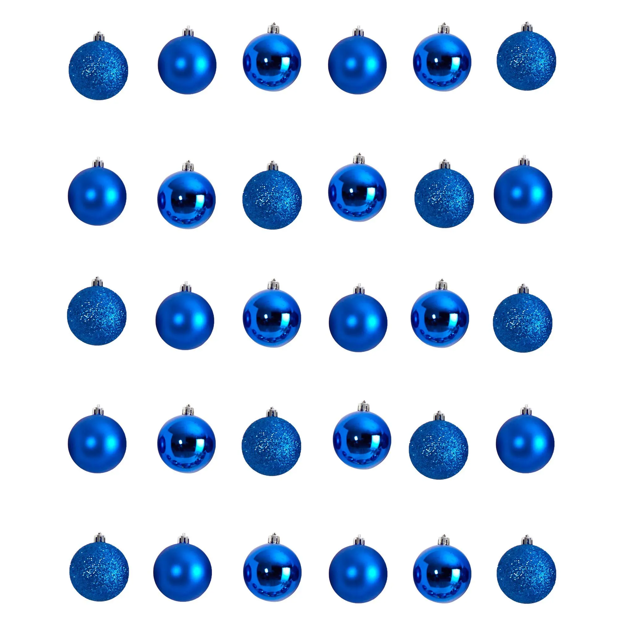 30-Count 2.5in Mini Shatterproof Reflective Colored Spheres - Artificial Tree Christmas Decorations Supplies, Seasonal Hues Holly Festive Decor with Reusable Storage Box for Home & Party Holiday Use, Mini Size