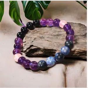 Anti Anxiety Bracelet, healing crystal bracelet, stress anxiety depression social anxiety help, mental health bracelet, amethyst bracelet obsidian bracelet rose Quartz bracelet sodalite bracelet, healing gemstone bracelets handmade jewelry Daily