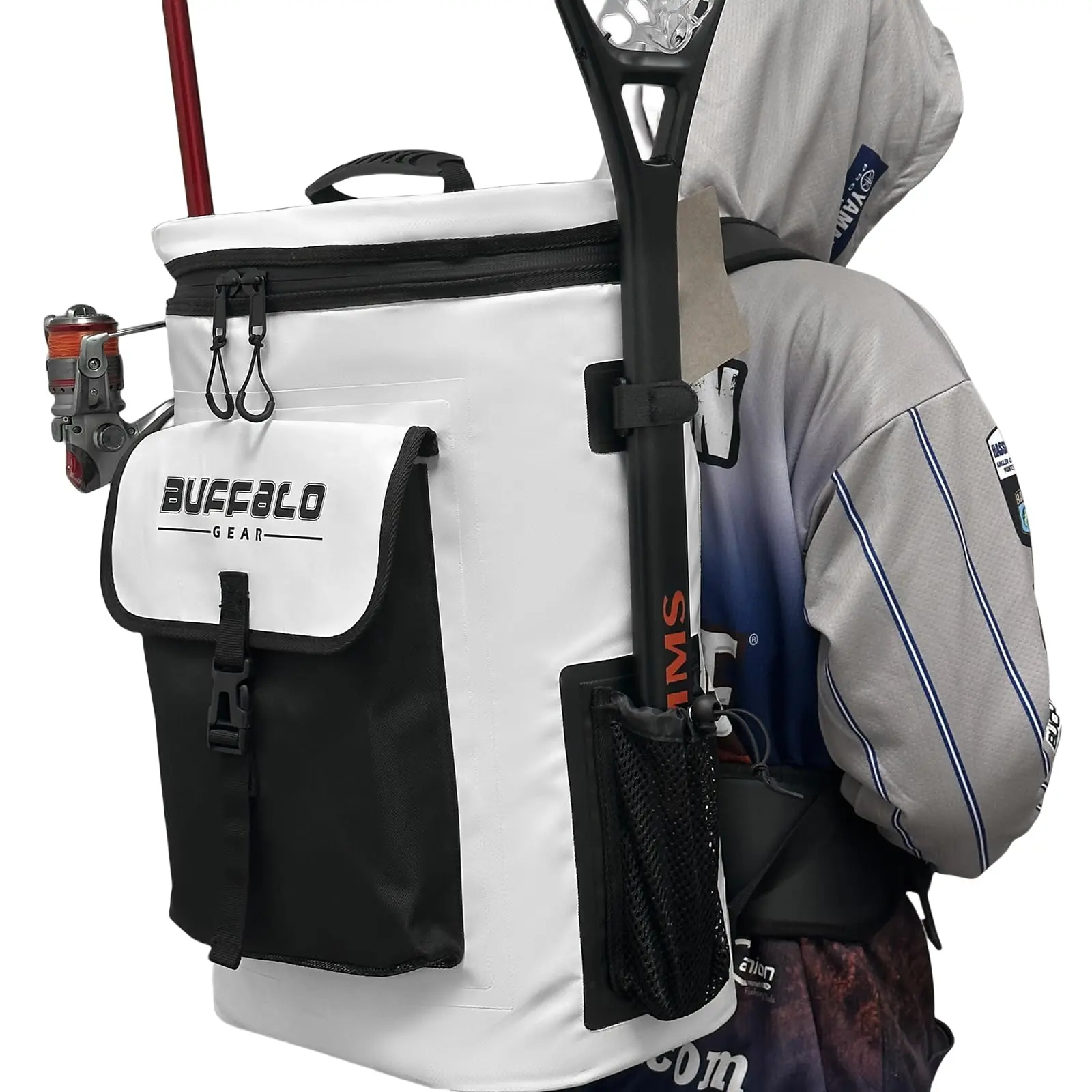 Buffalo Gear Fish Cooler Backpack 30L 32Qt Insulated Fishing Cooler Bag with Drain Plug Waterproof Kill Backpack