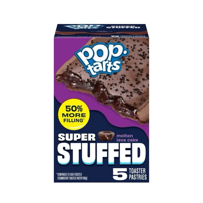 Pop-Tarts Super Stuffed Molten Lava Cake Snack - 1 Box (5 Pastries), Sweet Baked Dessert Snack for Ambient Storage, Dessert Lovers