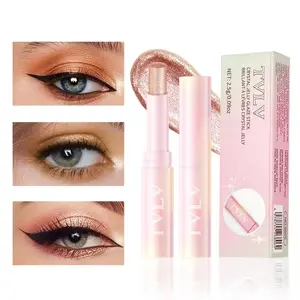 Jelly Water-Glow Eyeshadow, Shimmer Eyeshadow and Highlighter Stick, waterproof and sweatproof, long-lasting, available in 6 colors, creates water-gloss eye makeup and highlighted looks, suitable for face and body, a party essential
